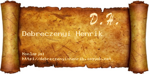 Debreczenyi Henrik névjegykártya