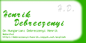 henrik debreczenyi business card